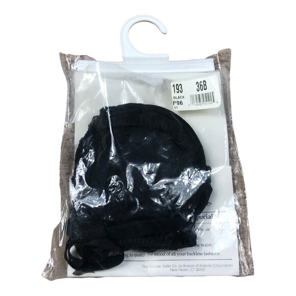 SMOOTHIE Black Convertible Backless Push Up Bra Size 36B 1960's Sty 193 - Picture 2 of 6